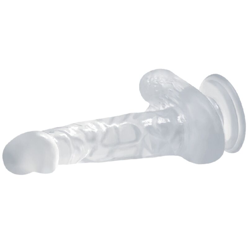 BAILE - REALISTYCZNE DILDO Z PRZYSSAWKĄ I JĄDRAMI 16,7 CM PRZEZROCZYSTE