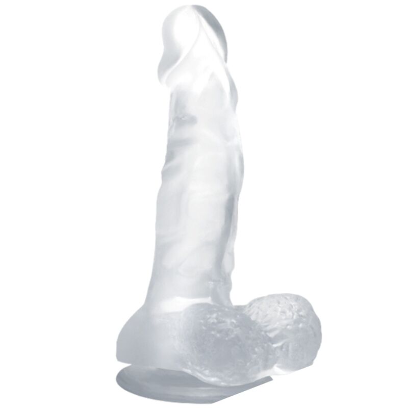 BAILE - REALISTYCZNE DILDO Z PRZYSSAWKĄ I JĄDRAMI 16,7 CM PRZEZROCZYSTE