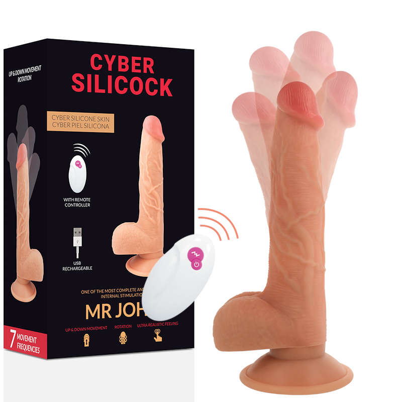 CYBER SILICOCK - REALISTYCZNY PILOT ZDALNEGO STEROWANIA MR JOHN 23,88 CM -O- 4,3 CM