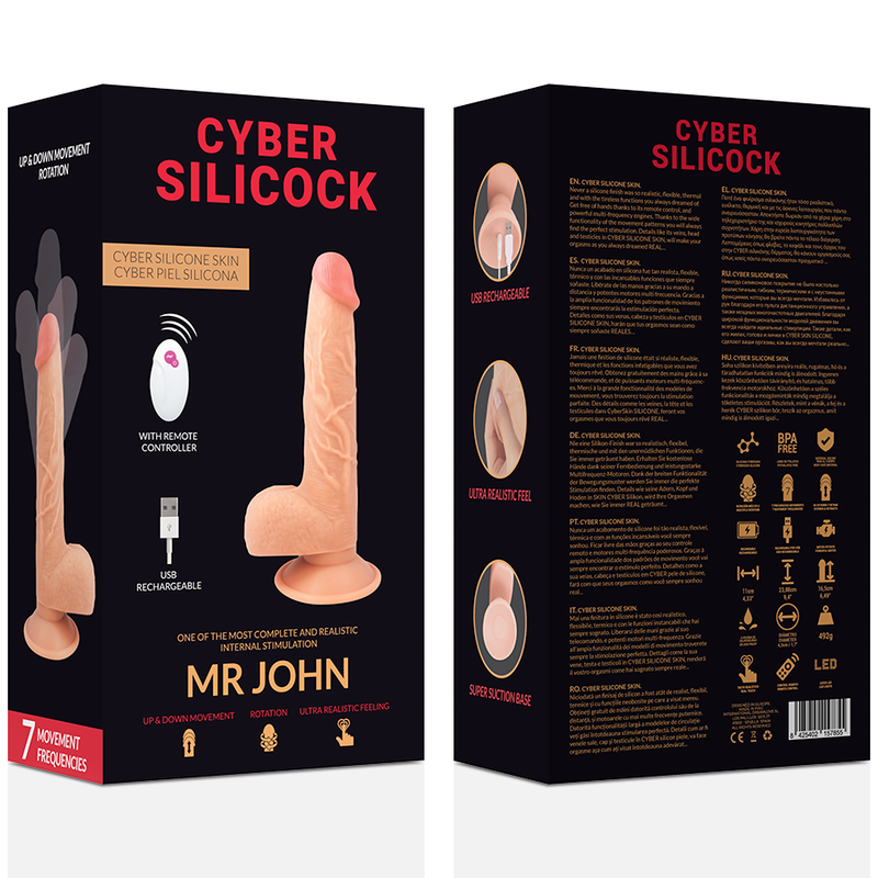 CYBER SILICOCK - REALISTYCZNY PILOT ZDALNEGO STEROWANIA MR JOHN 23,88 CM -O- 4,3 CM