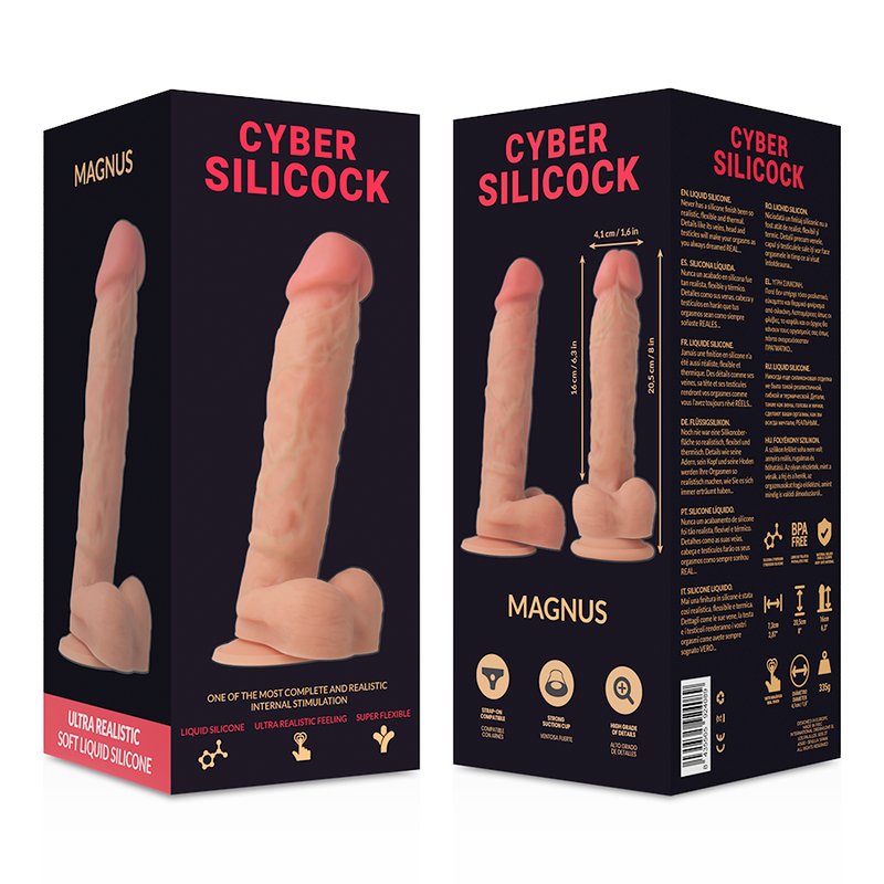 CYBER SILICOCK - SILIKONOWY PENIS Z 3 PIERŚCIENIAMI GRATIS 20,5 CM -O- 4,1 CM